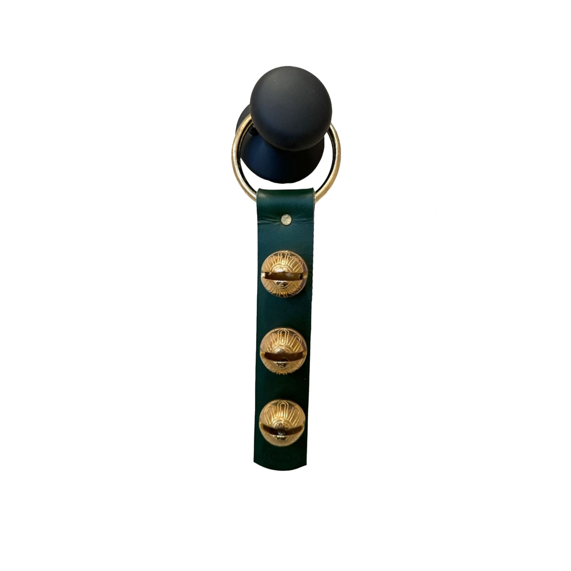 Brass Sleigh Bells Leather Door Strap