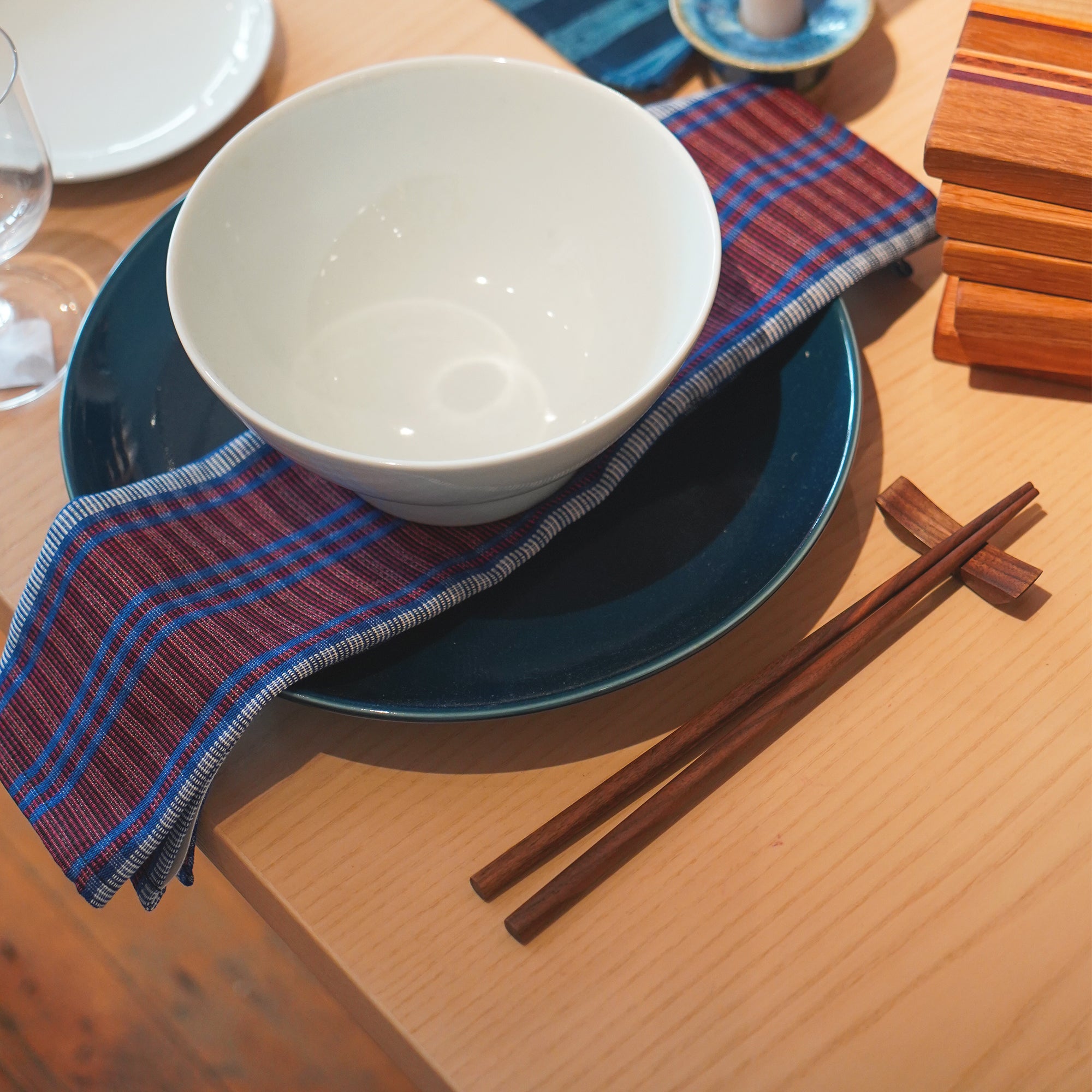 Walnut Chopsticks and Rest Set, 9 in