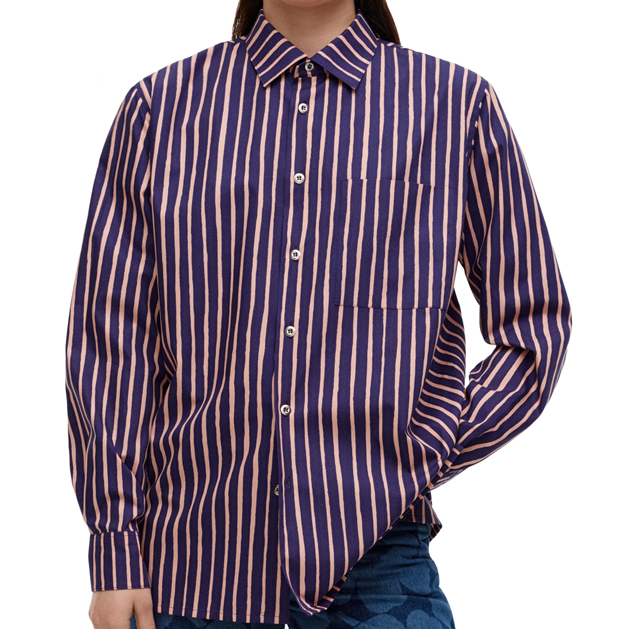 Hot Marimekko Jokapoika Striped Button Up Shirt.