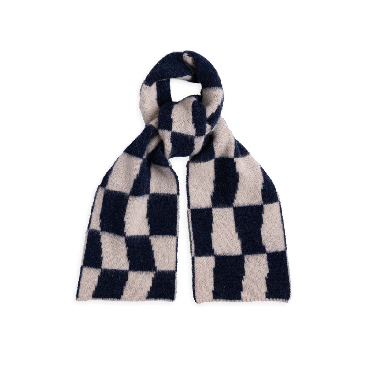 Mini Checkerboard Scarf, Oatmilk