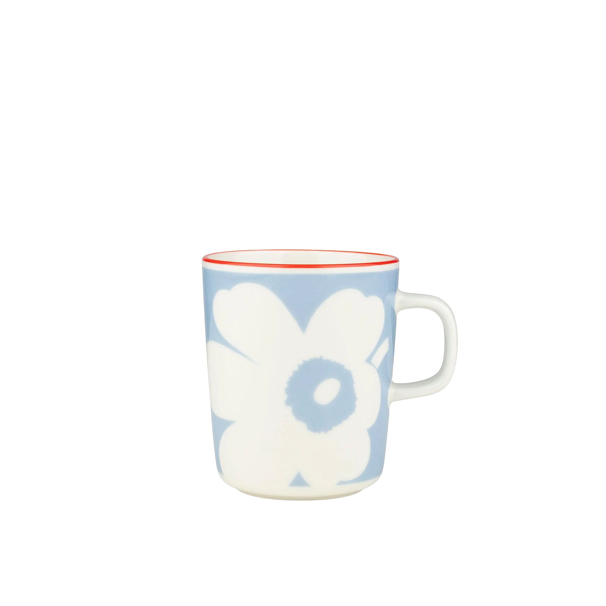 Oiva / Juhla Unikko Mug, Light Blue + Orange, 8.5 oz