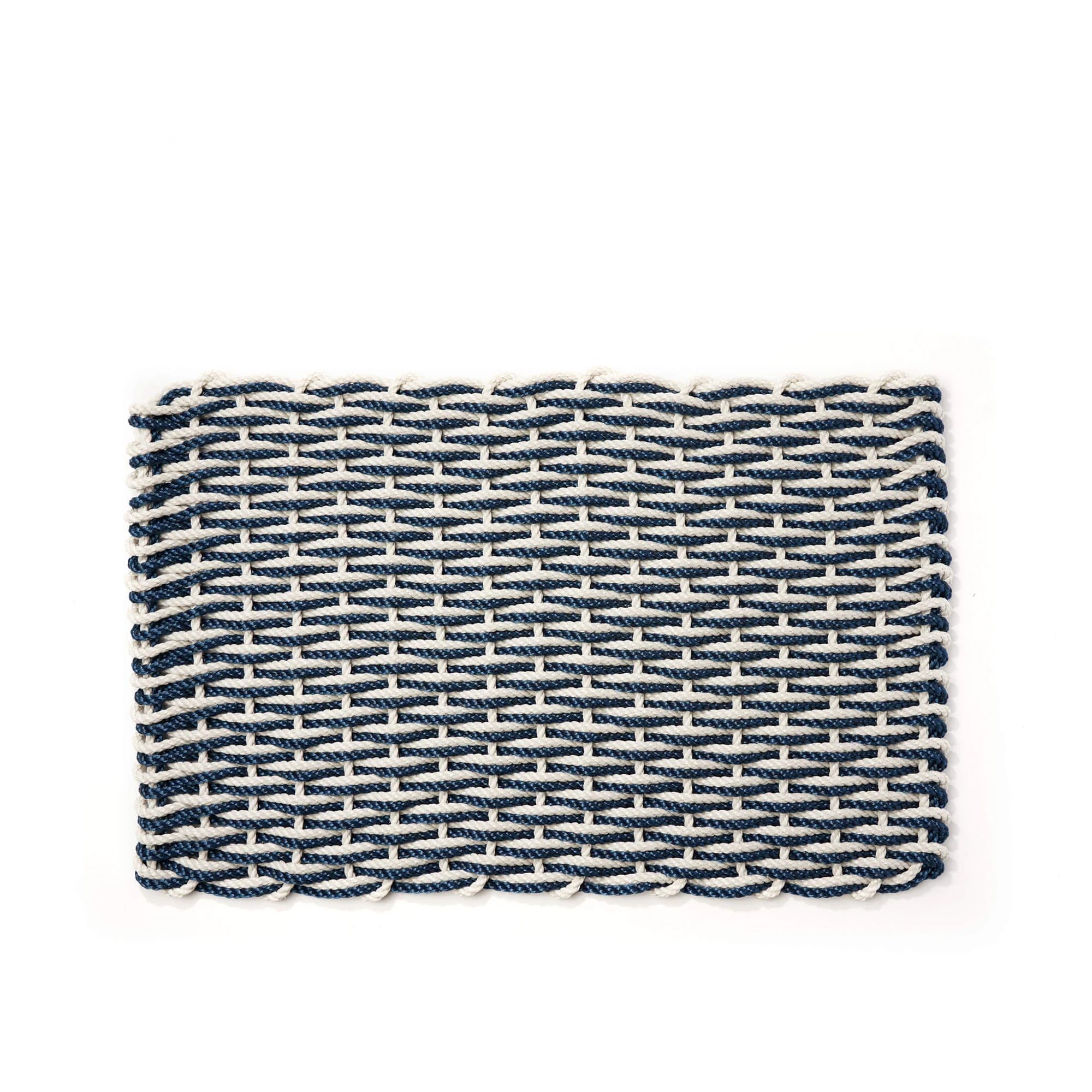 Doormat, Oyster + Navy, 18" x 30"