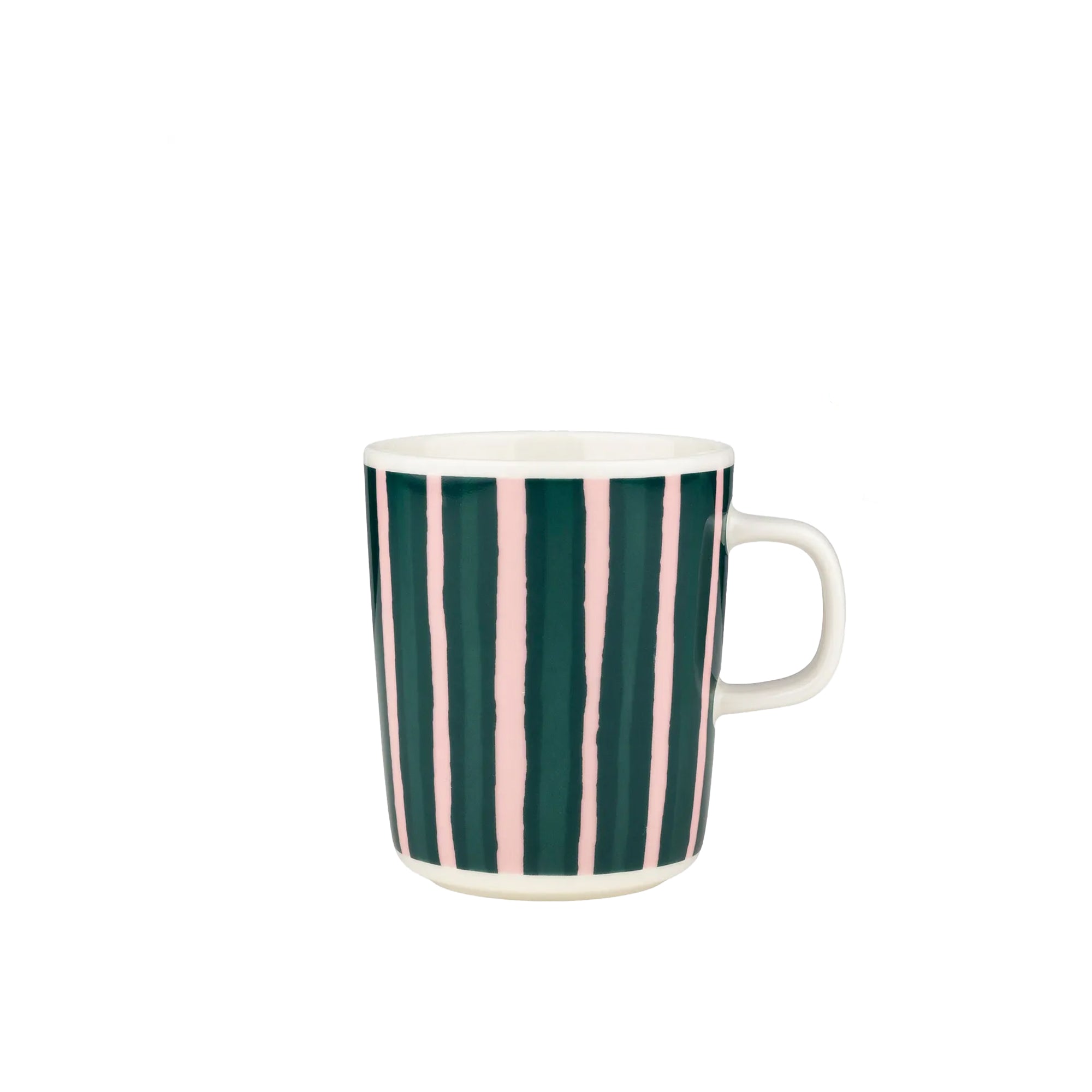 Oiva / Piccolo Mug, Pink + Dark Green, 8.8 oz