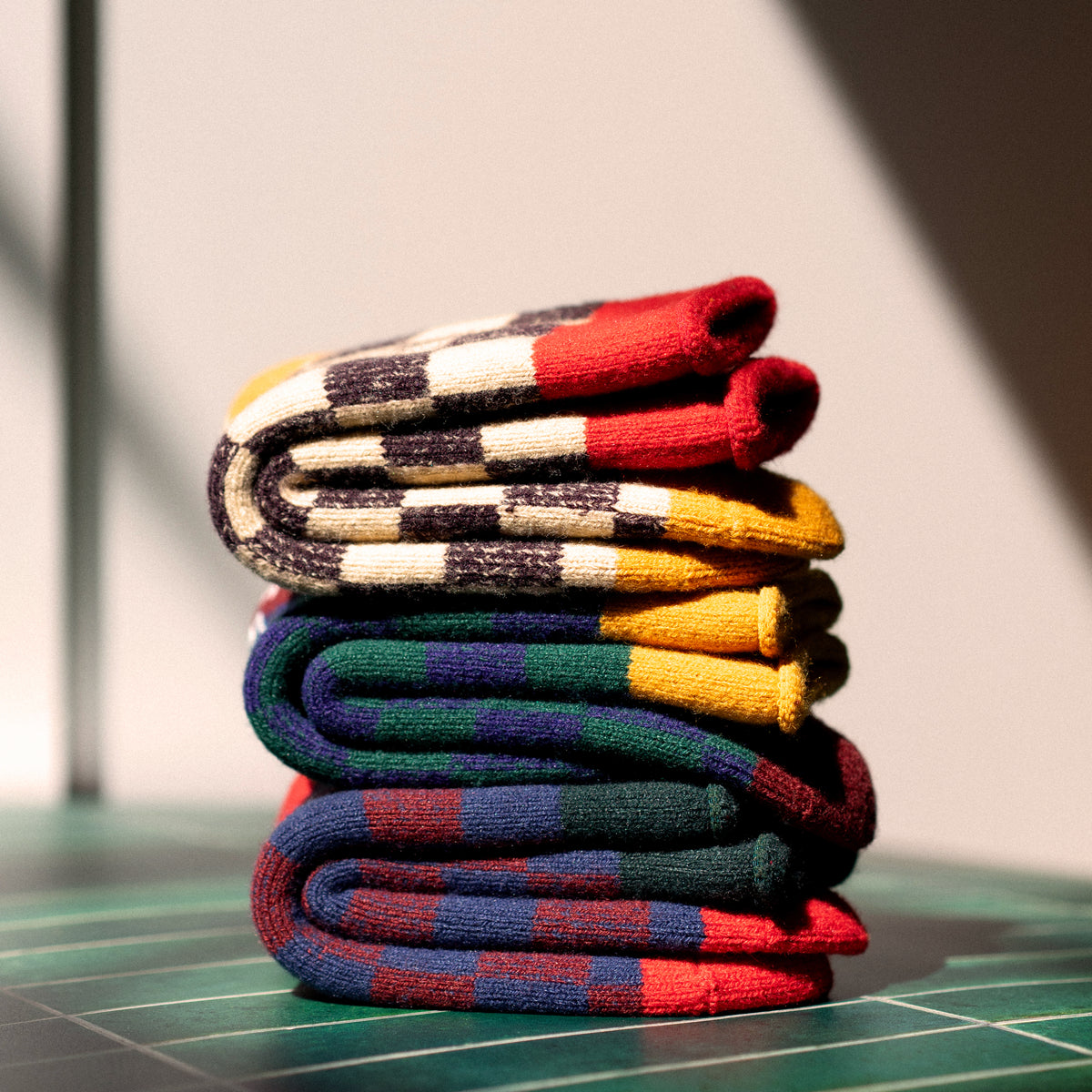 Pile Checkerboard Room Socks