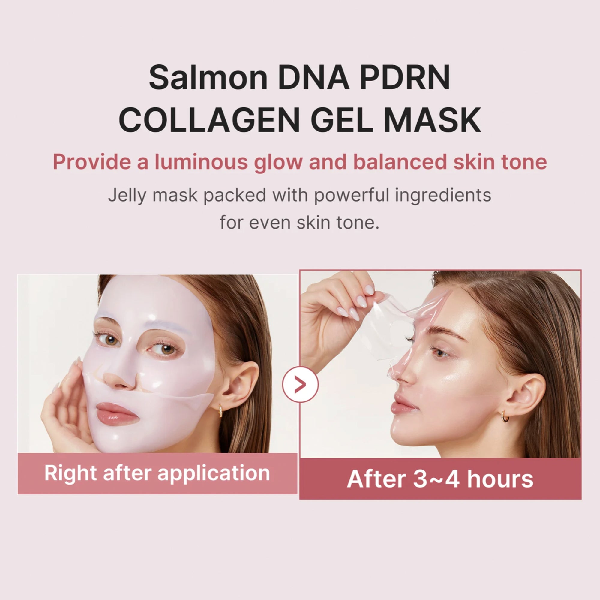 PDRN Pink Collagen Sheet Masks, 4pcs