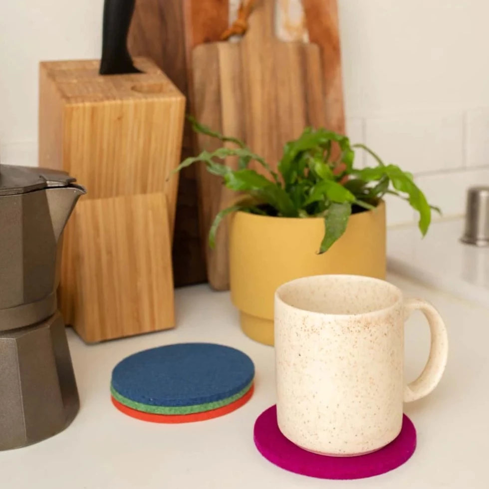Wool Coasters, 4 Pack