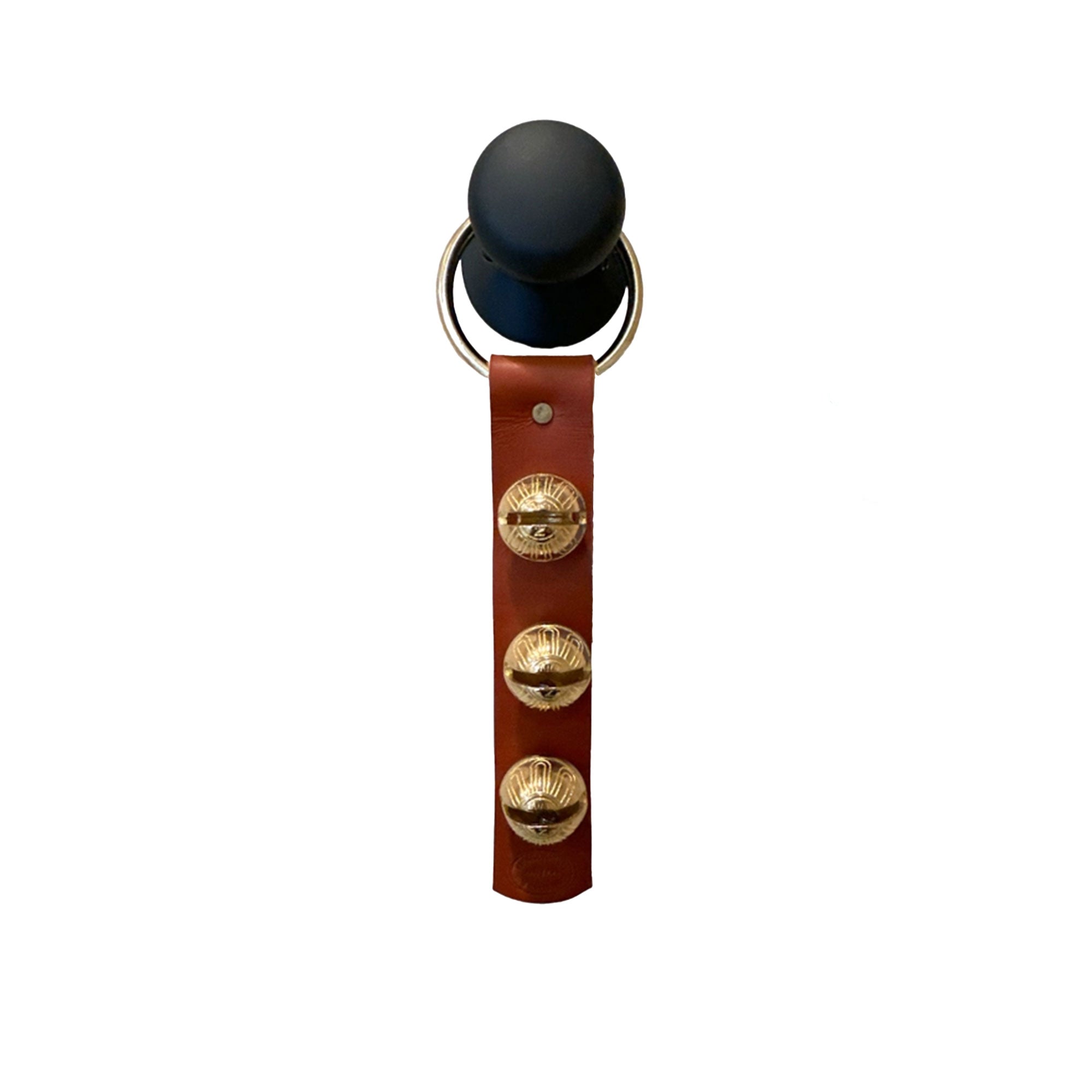 Brass Sleigh Bells Leather Door Strap