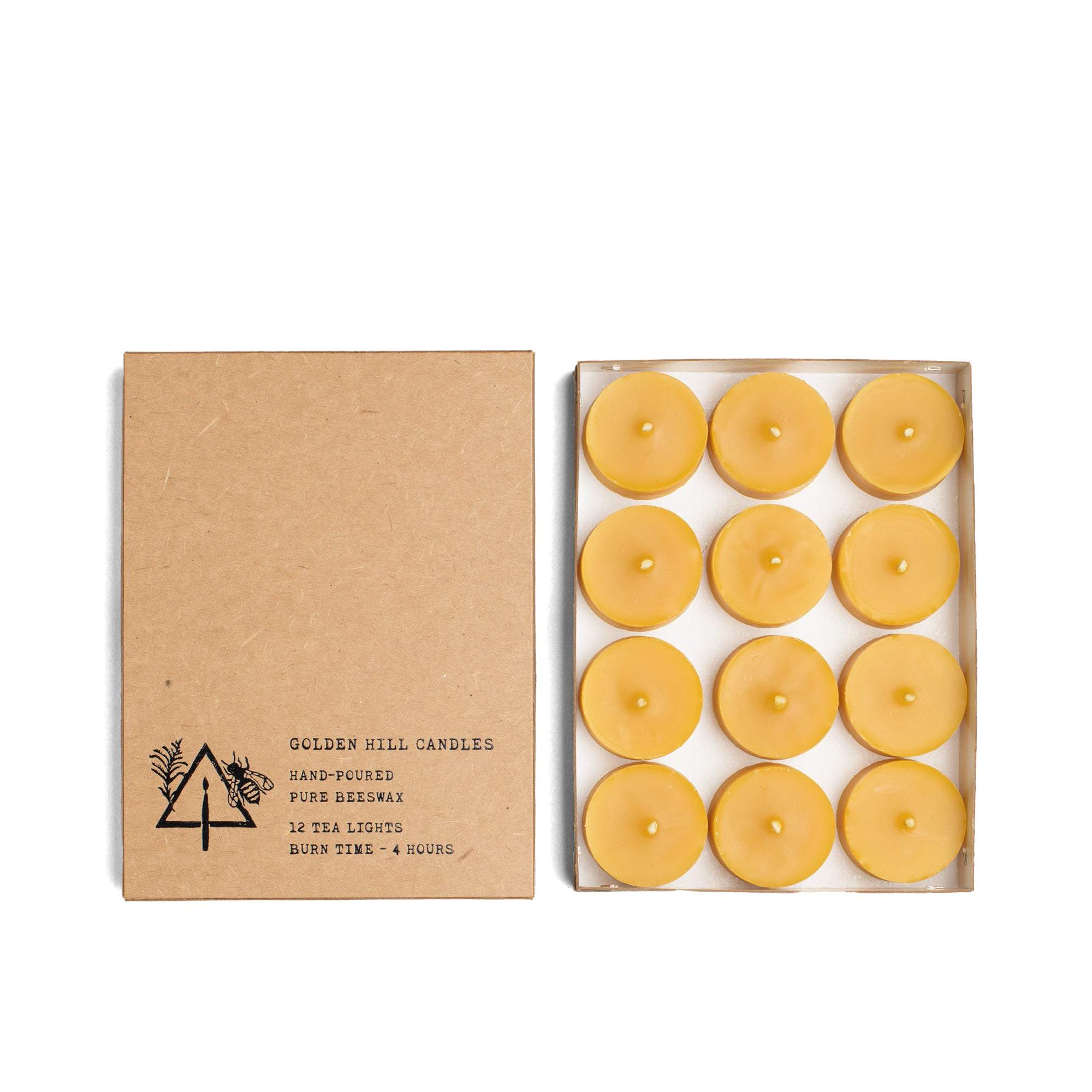 Vermont Beeswax Tea Lights, Box of 12