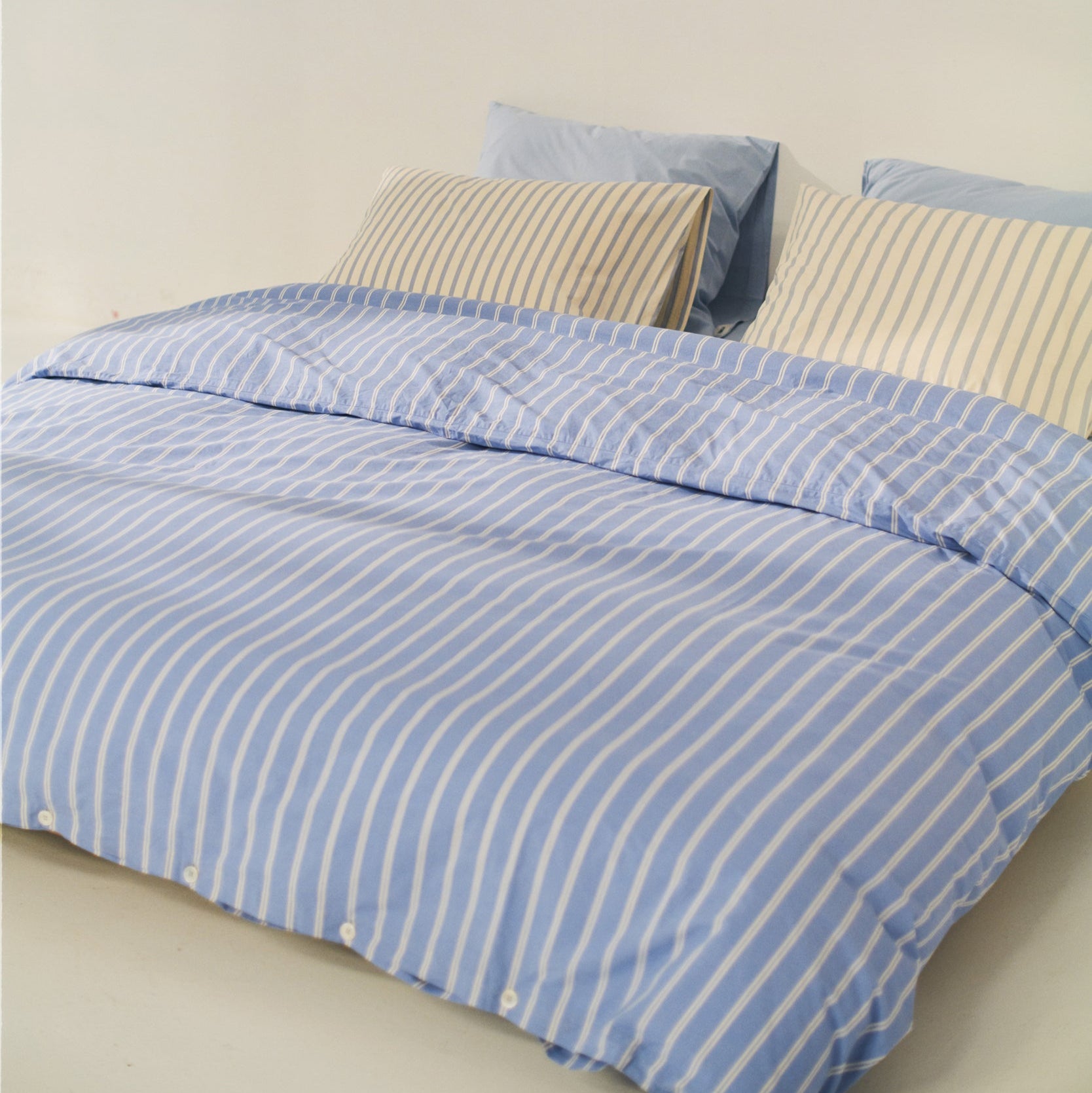 Percale Bedding, Island Blue Stripes
