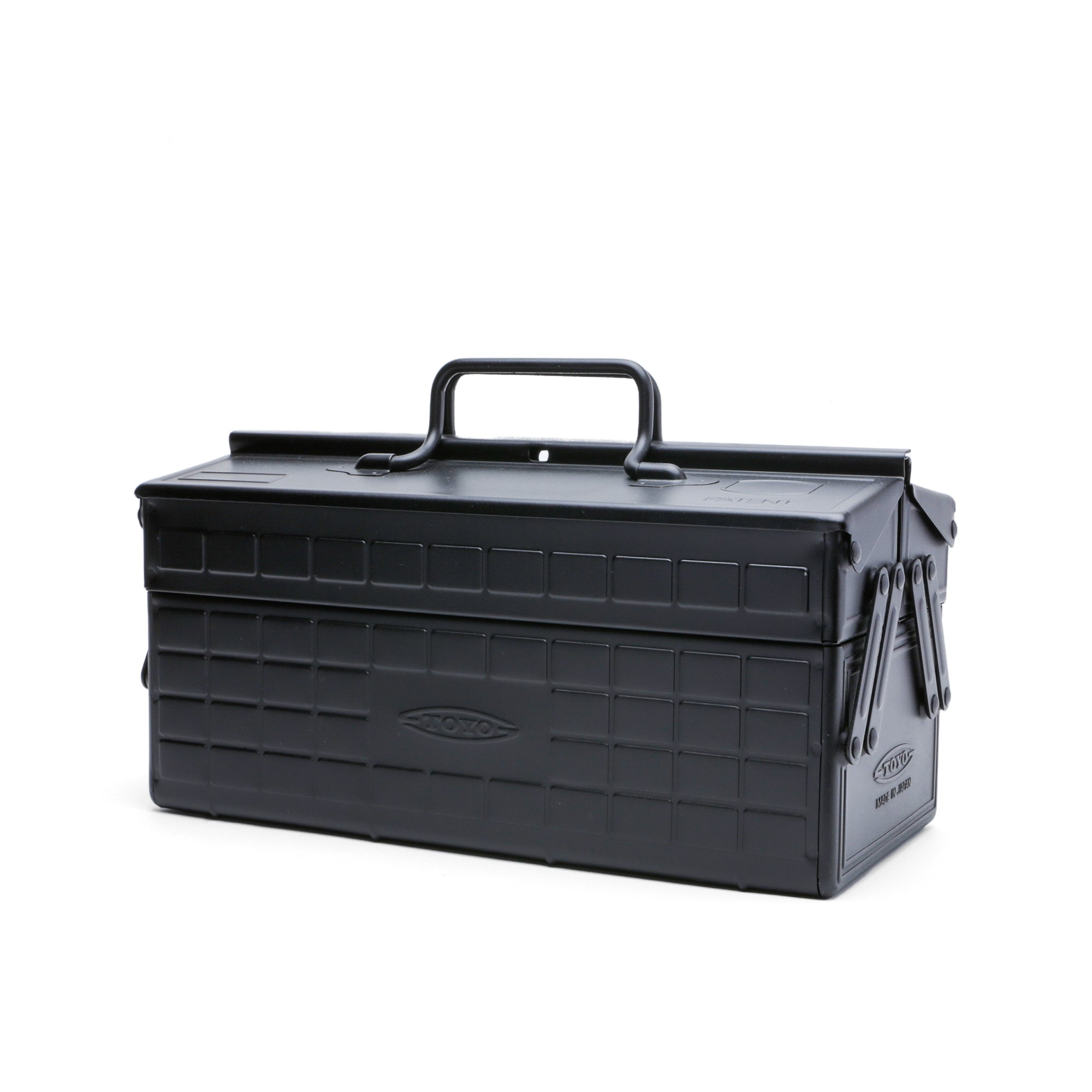 Black Toyo Steel Toolbox | Cantilever Lid | Upper Storage Trays, Style ST-350