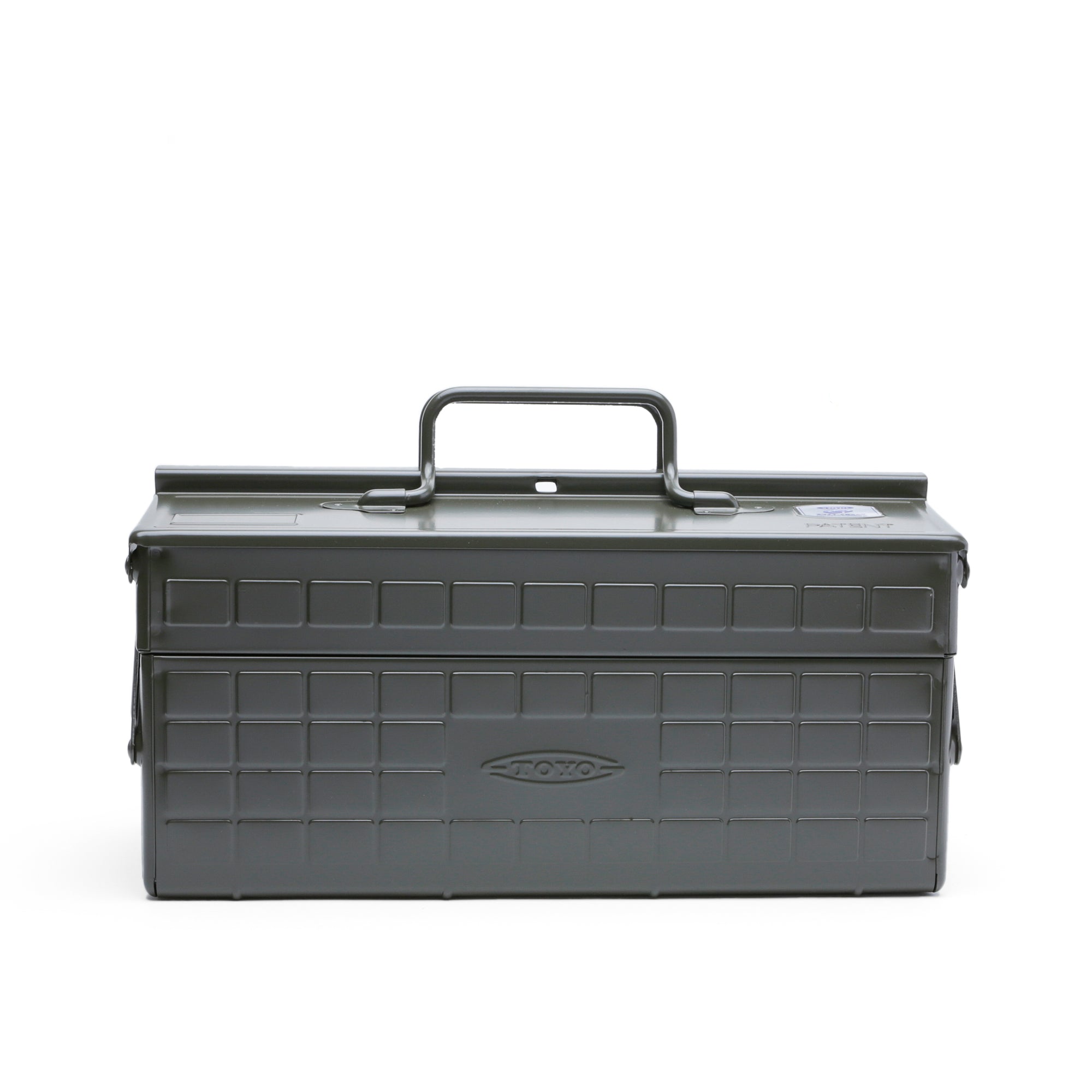 Military Green Toyo Steel Toolbox | Cantilever Lid | Upper Storage Trays, Style ST-350