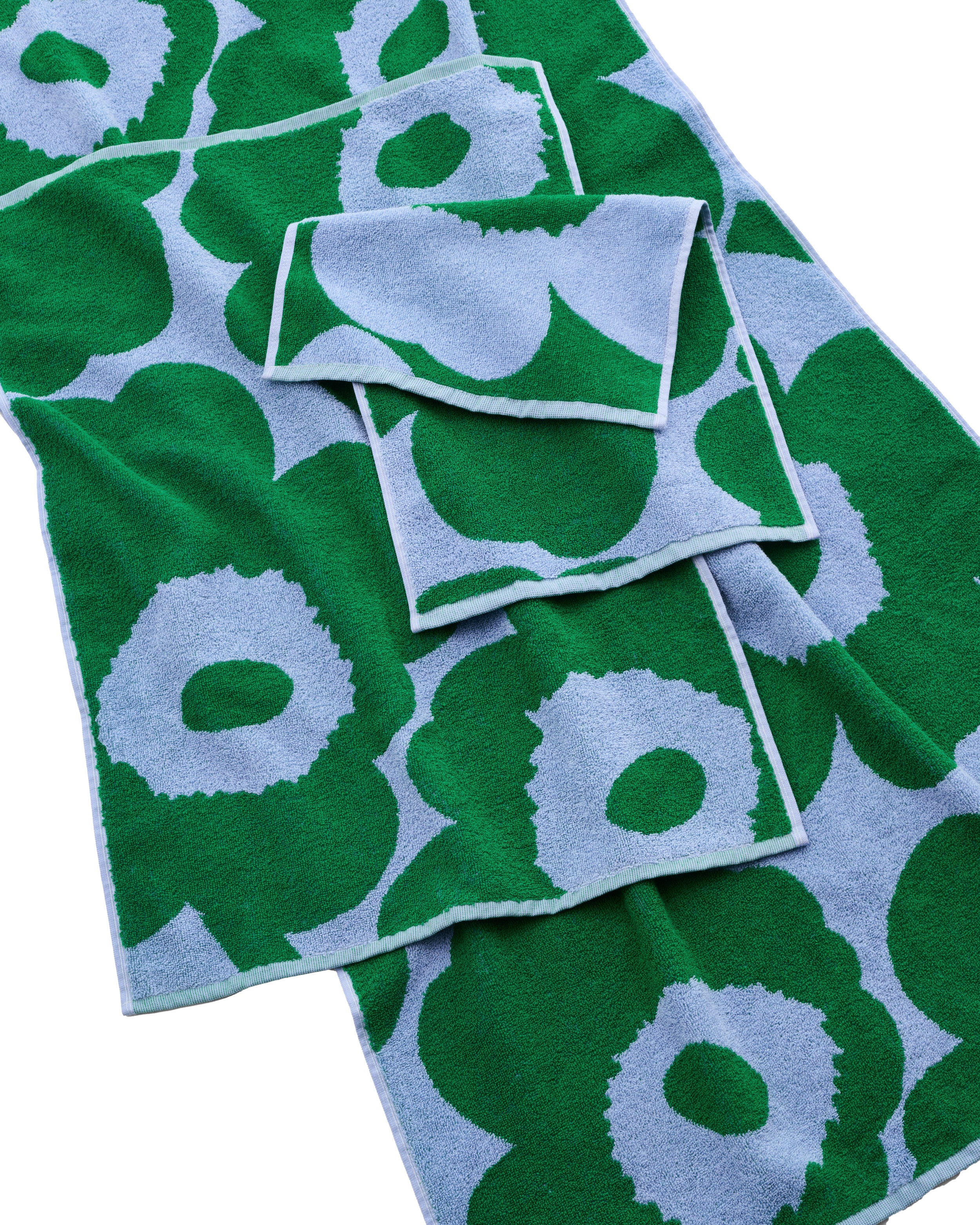 Unikko Towel, Light Blue and Green