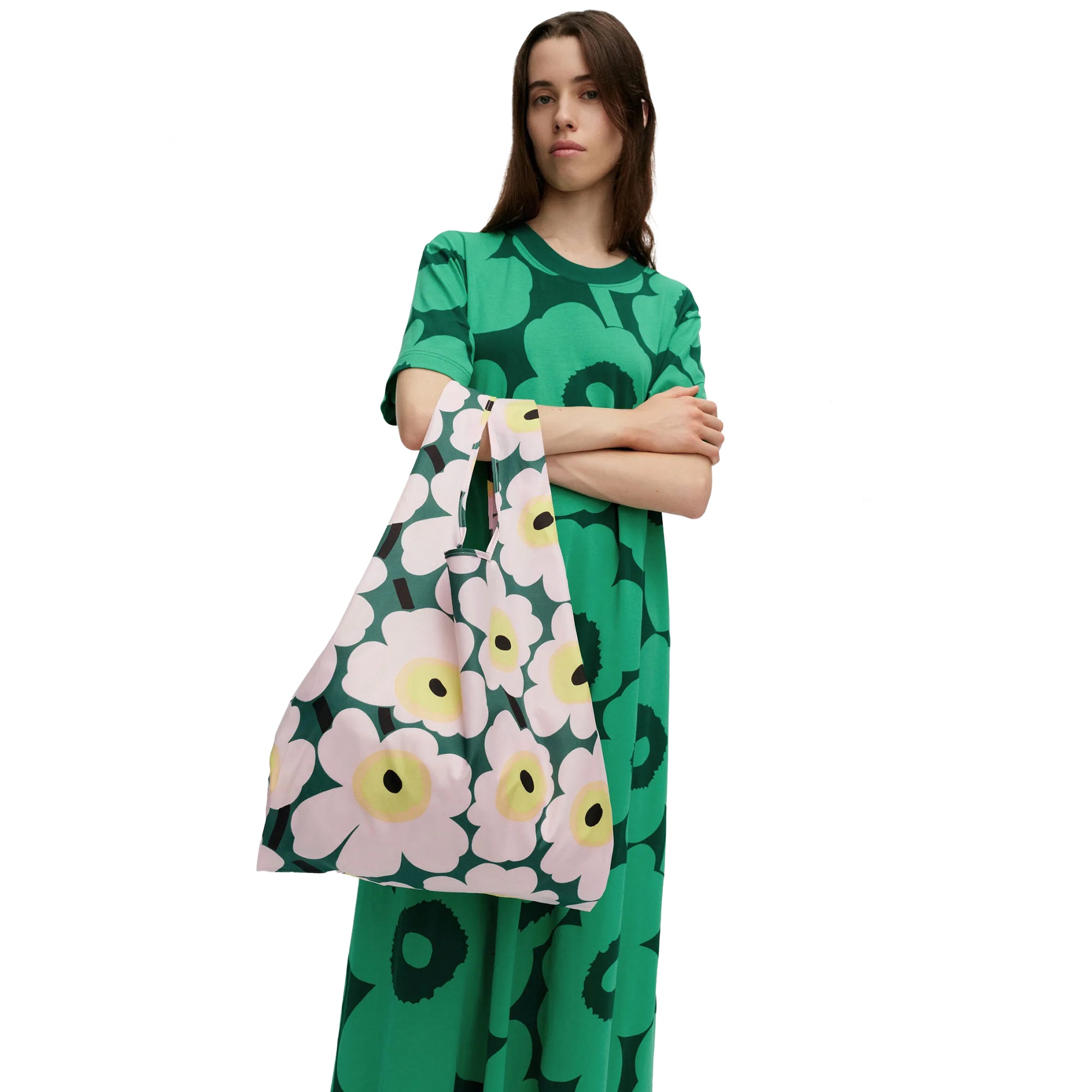 Unikko Smartbag, Green + Light Pink