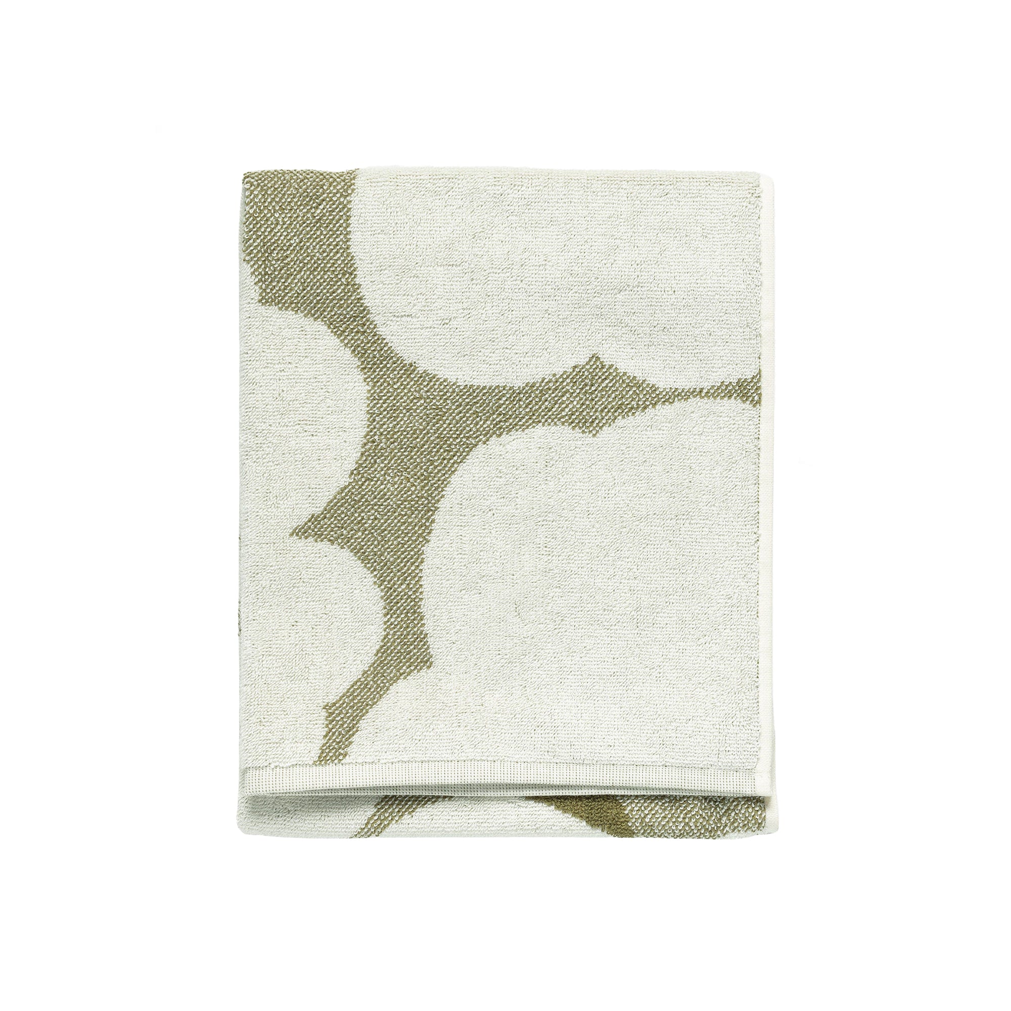 Unikko Towel, Green Umber and Cream