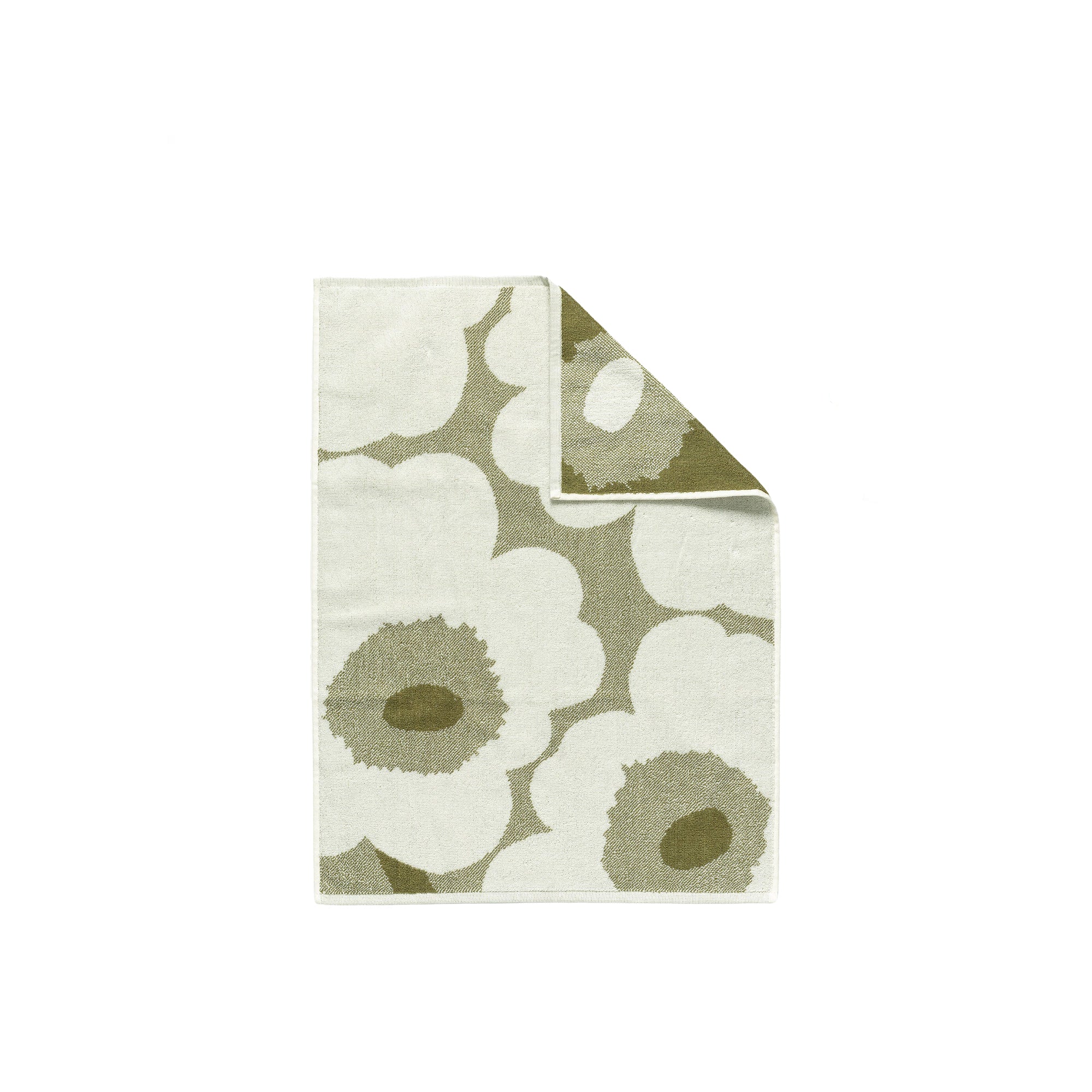 Unikko Towel, Green Umber and Cream