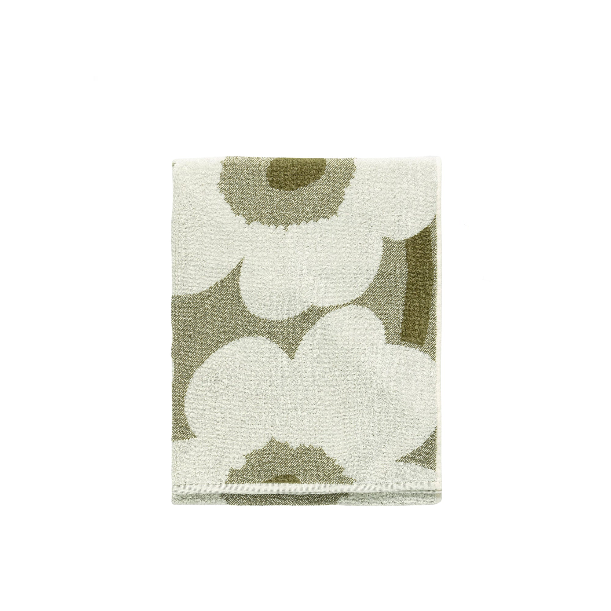 Unikko Towel, Green Umber and Cream