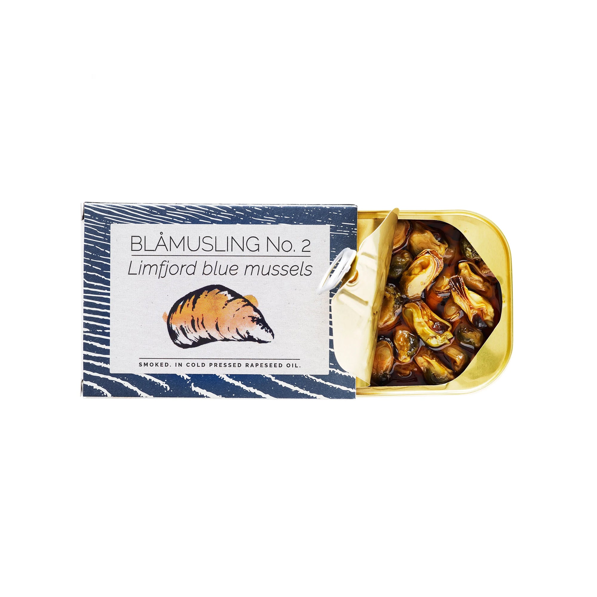 Blåmuslinger No. 2 Limfjord Blue Mussels Smoked in Cold Pressed Rapeseed Oil