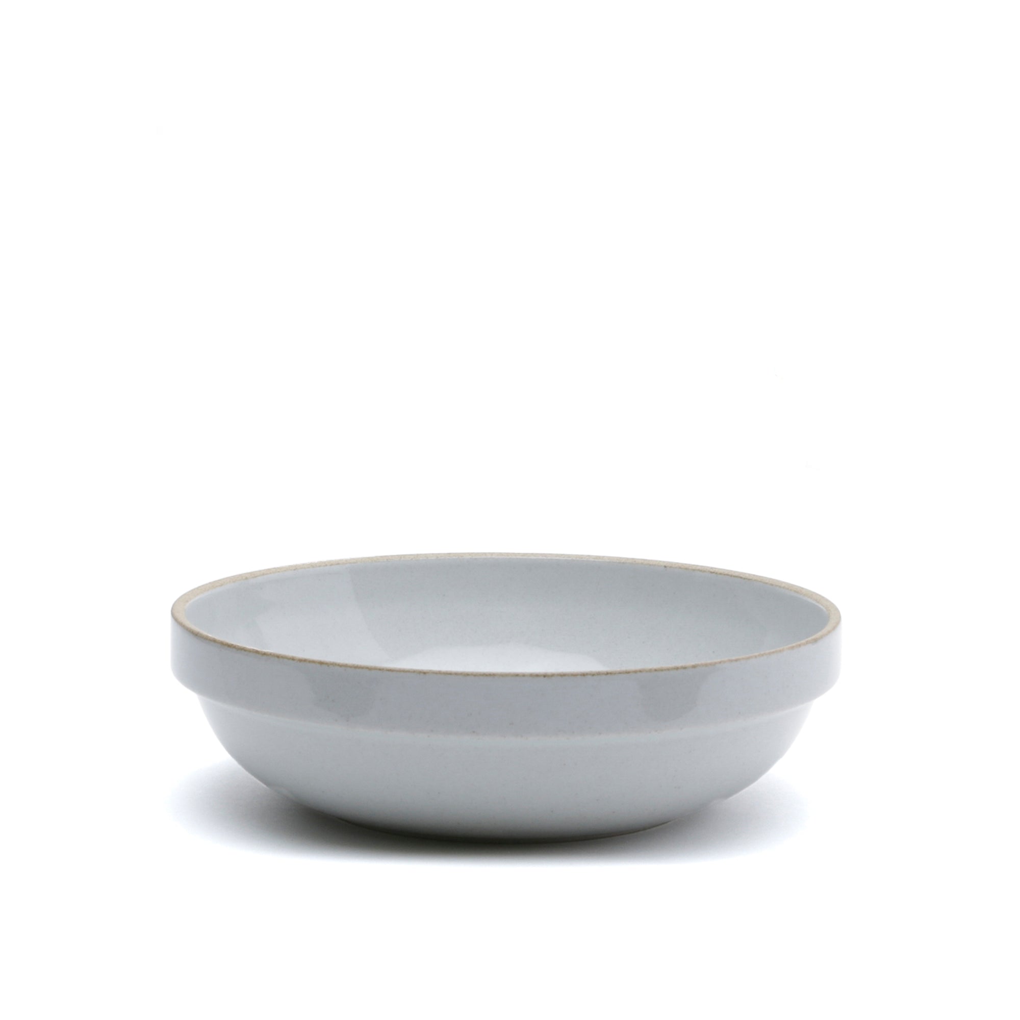 Gloss Gray Porcelain Ceramic Low Bowl