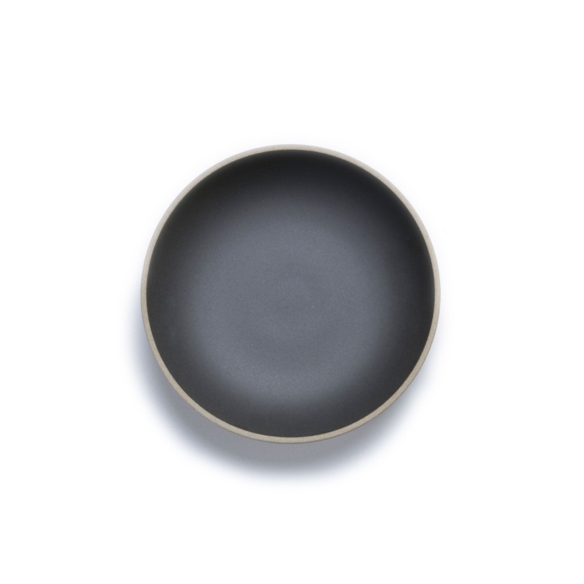 Matte Black Porcelain Ceramic Low Bowl