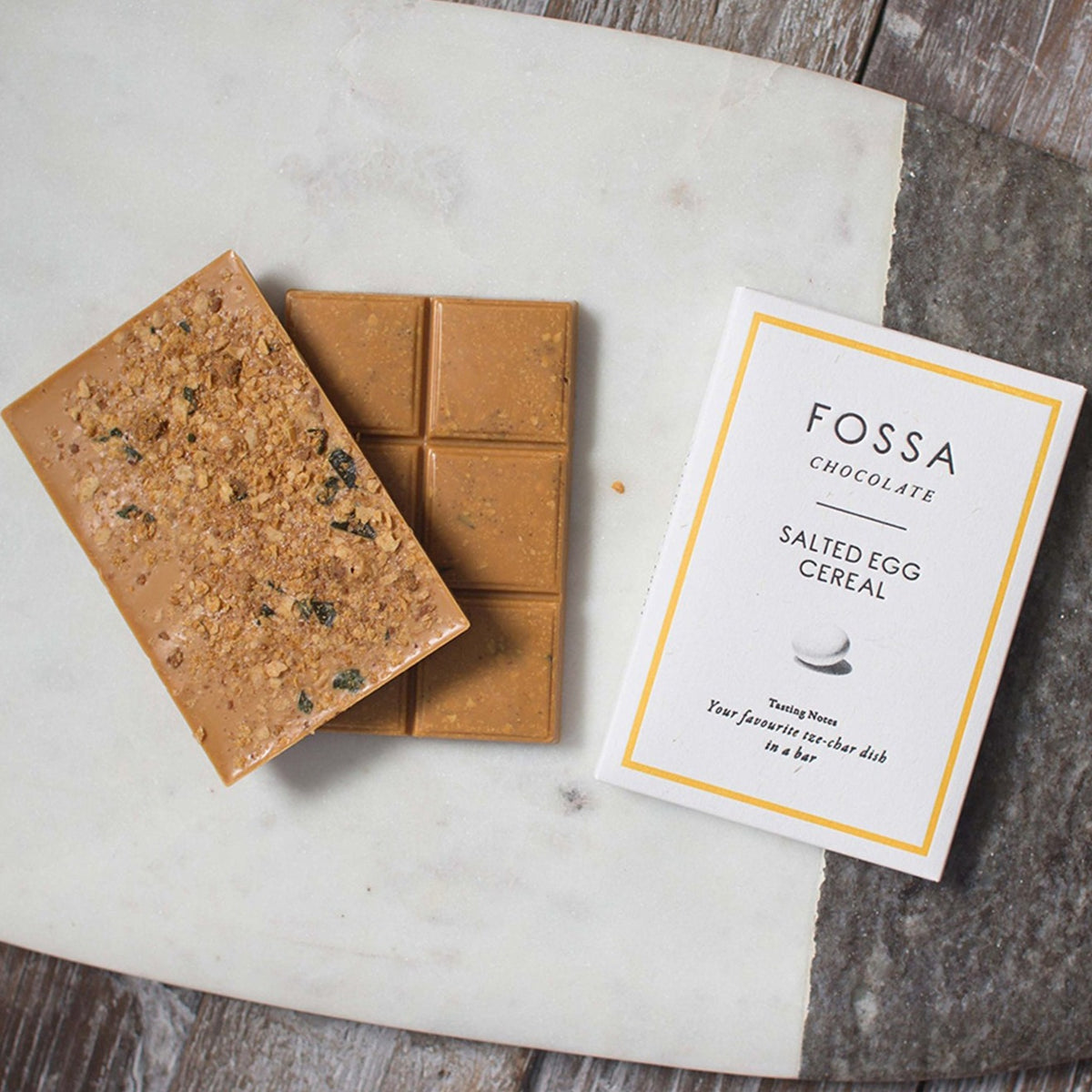 Salted Egg Cereal Blond Chocolate, 50g.